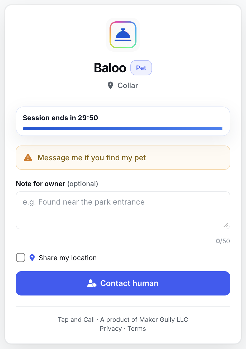 Alert feature screenshot