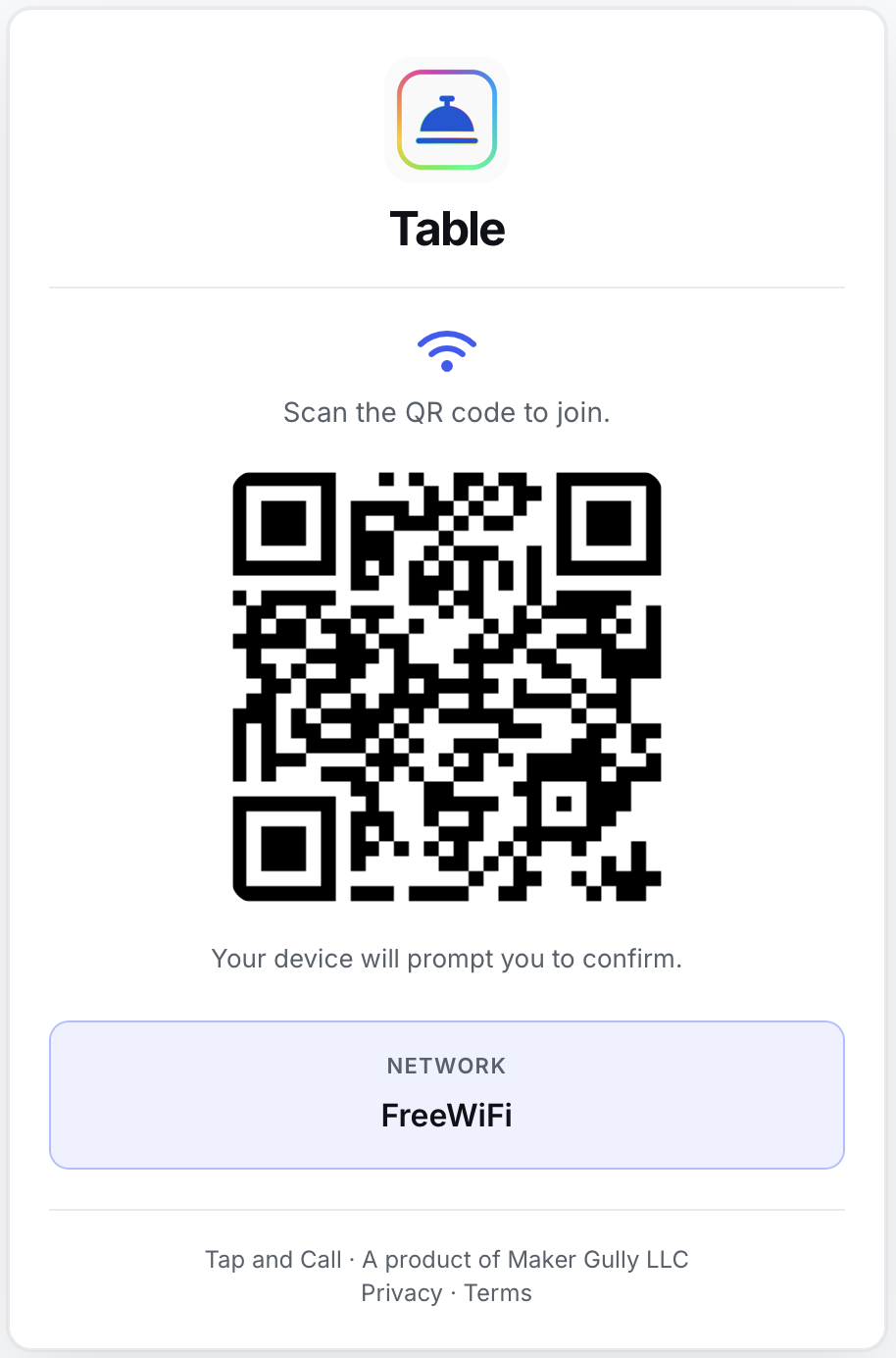 WiFi guest pass feature screenshot