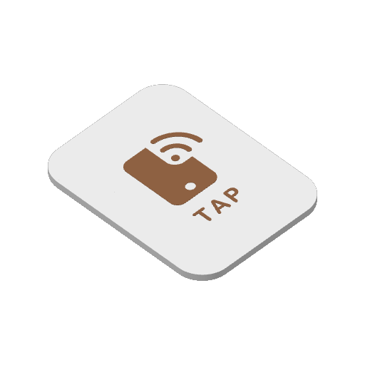 Earth Brown business FlairTag, Standard Rectangle, white with brown TAP face