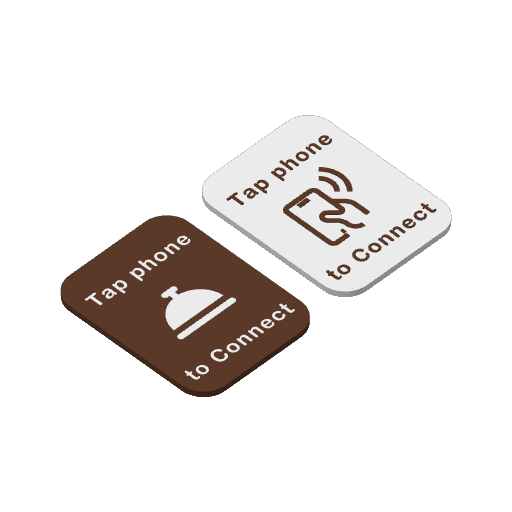 Earth Brown FlairTag, Standard Rectangle, brown and white