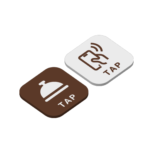 Earth Brown FlairTag, Compact Square, brown and white