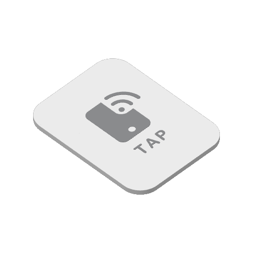 Executive Slate business FlairTag, Standard Rectangle, white with grey TAP face