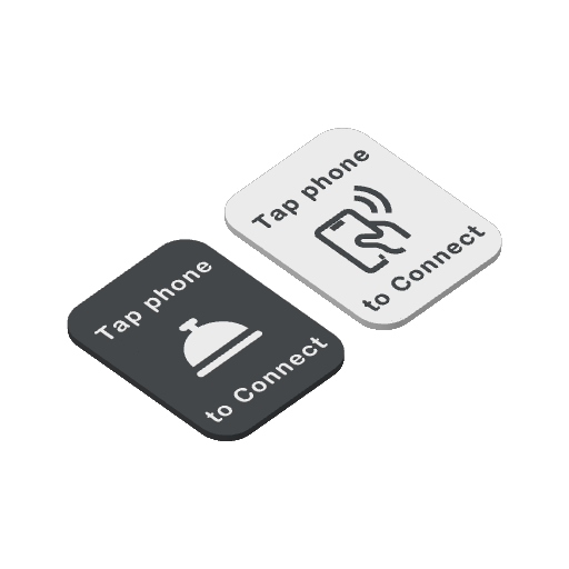 Executive Slate FlairTag, Standard Rectangle, grey and white