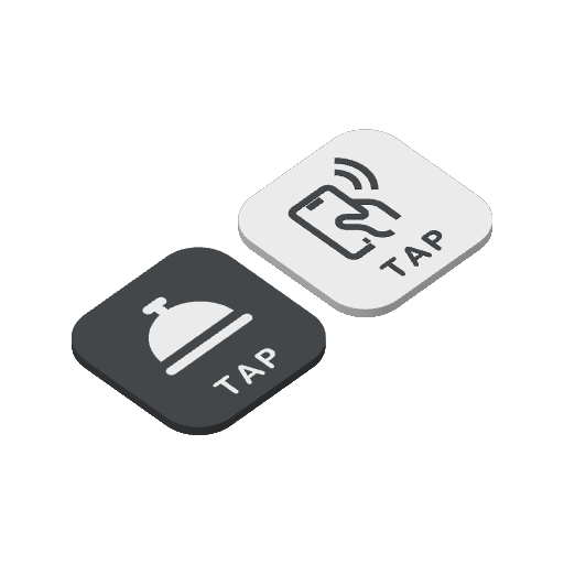 Executive Slate FlairTag, Compact Square, grey and white