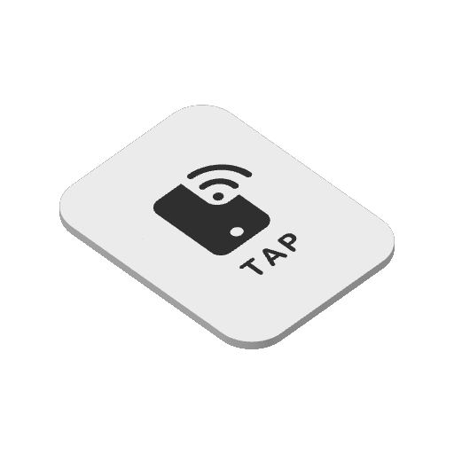Universal Hospitality business FlairTag, Standard Rectangle, white with black TAP face