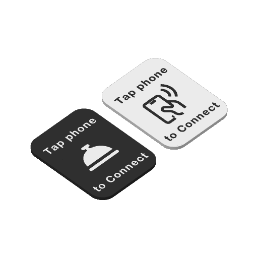 Universal Hospitality FlairTag, Standard Rectangle, black and white